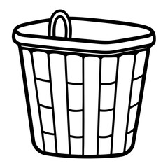 Simple Laundry Basket Vector Illustration