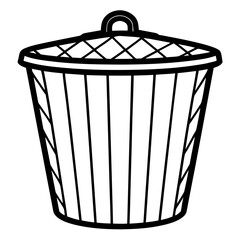 Simple Laundry Basket Vector Illustration