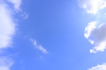Blue sky with clouds on the edge