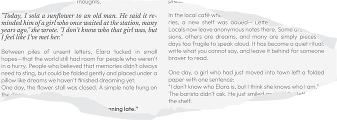 Naklejka premium Ripped white newspaper. Torn pieces of magazine realistic texture for journal, collage, banner, poster, 90s design 