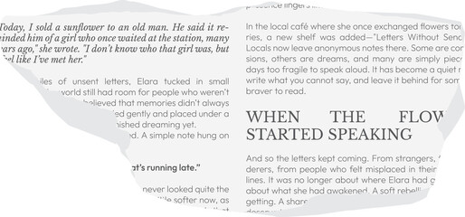 Naklejka premium Ripped white newspaper. Torn pieces of magazine realistic texture for journal, collage, banner, poster, 90s design 