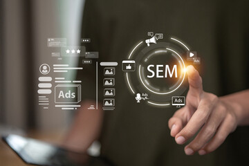 Digital SEM Marketing with Advertising Media Interface on Virtual Screen