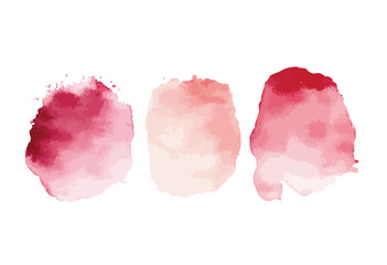 Fototapeta premium Three pink circles are drawn on a white background