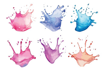 colorful splashes on white background