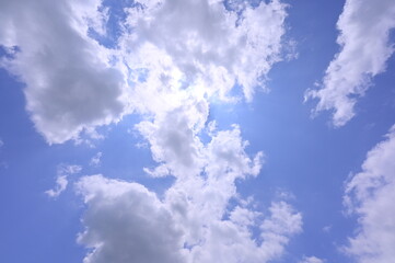 Clouds and sunlight shining through
