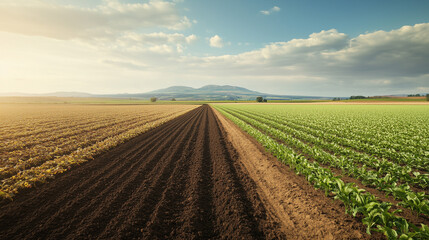 Expansive farmland landscape agricultural fields nature photography vibrant environment aerial view rural serenity