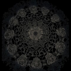 lace doily on black background