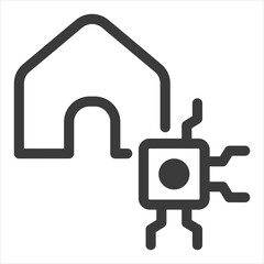 Obraz premium AI Home Concept Black Icon Vector Illustration