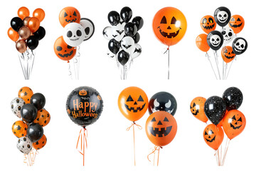PNG Halloween balloon  element set, transparent background