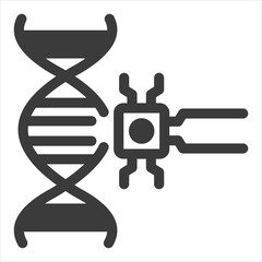 AI Science Concept Black Icon Vector Illustration