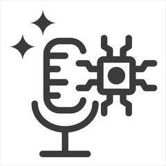 AI Voice Concept Black Icon Vector Illustration