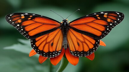 Fototapeta premium Monarch Butterfly on Orange Flower
