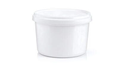 White plastic container with lid
