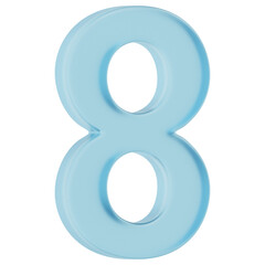 3D Blue Glass Number 8 Icon