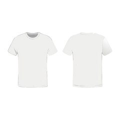 Naklejka premium White T shirt Front and Back View on transparent background