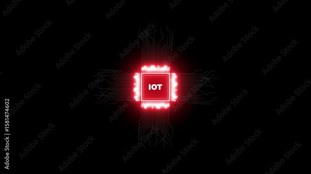 Poster internet of things - iot concept. businessman offer iot products and solutions. young businessman se