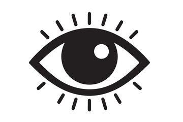 simple line icon eye view isolated on white background