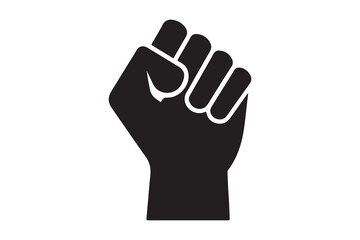 Fist black design isolated template. 