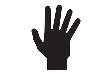 Obraz premium Simple hand stop gesture emoji icon on white background