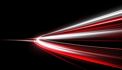 Abstract light trails on a black background