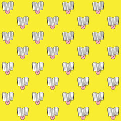 Hand Drawn Reading Book Vector Seamless Pattern