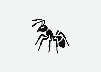 Black ant logo for teamwork, strength, or nature-themed branding.