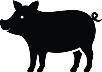pig silhouette vector illustration on white background