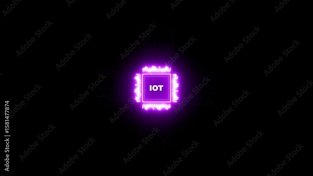 Poster internet of things - iot concept. businessman offer iot products and solutions. young businessman se