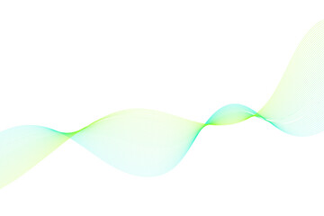 黄色と緑のラインが重なるグラデーションの抽象的な波模様の背景