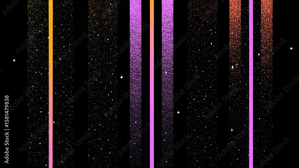 Poster colorful falling gradient lines with star field background. abstract digital data stream or cosmic r