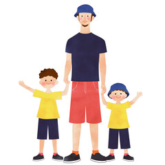 家族でお出かけ＊イラスト＊FamilyIllust