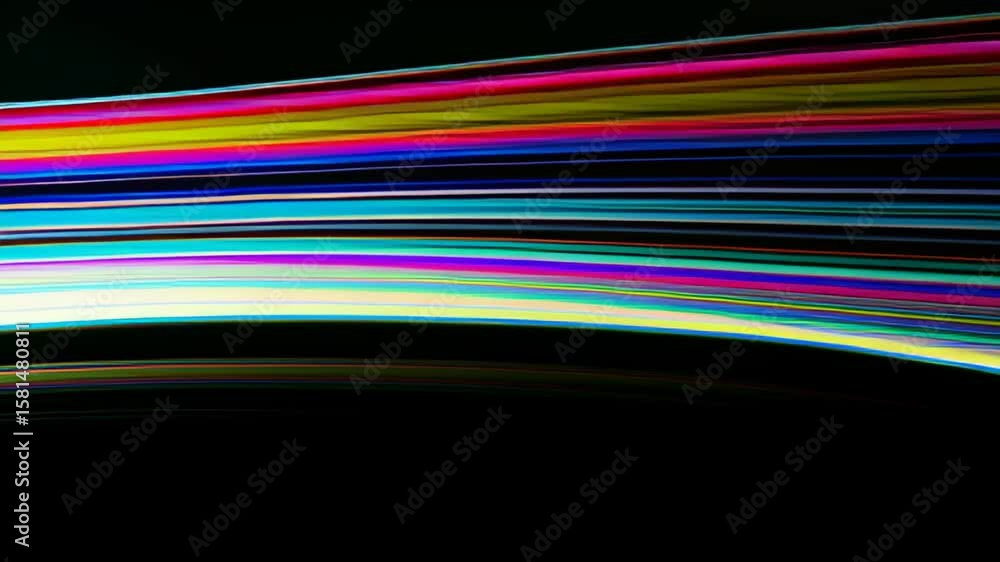 Aufkleber dynamic light flow of colorful abstract lines across screen for technology background video footage