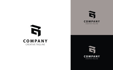 Letter G 3D logo design with isometric top-left view for your company