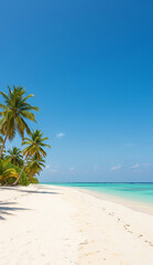 Obraz premium Still tropical sea gently touching soft white beach sand