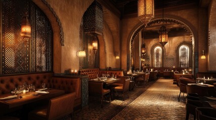 Luxurious, ornate restaurant interior