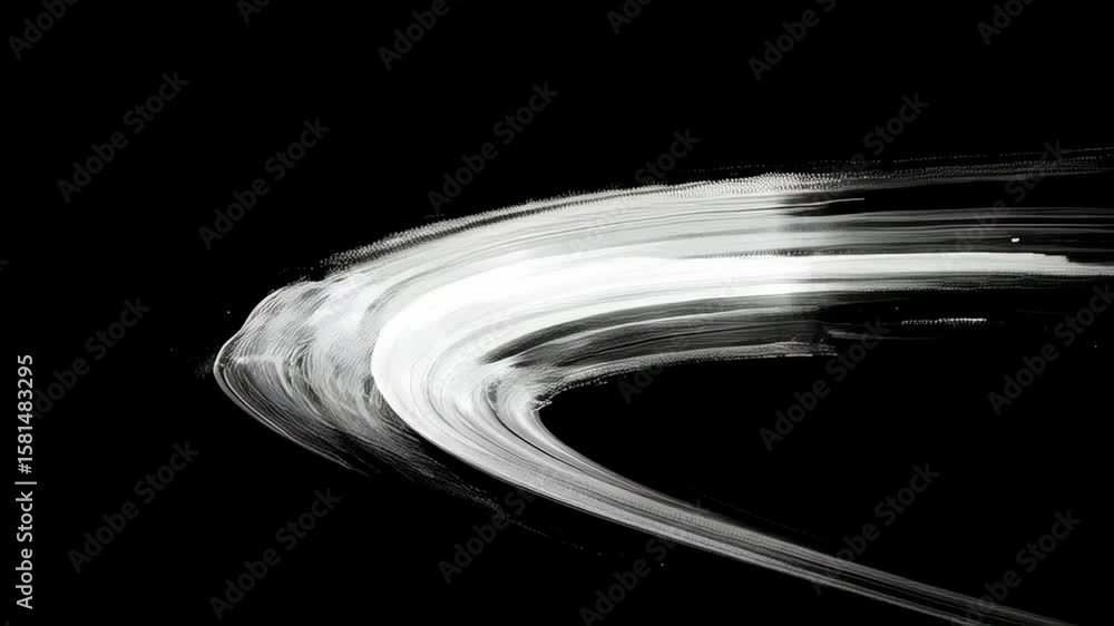 Aufkleber abstract brush stroke animation, white paint smears forming dynamic lines on a black background for 