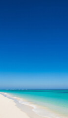 Fototapeta premium Soothing tropical shoreline with sky and sea in perfect harmony