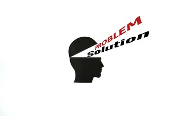 Silhouette of Human Head Representing Problem Solving Concept in Abstract Design