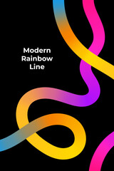 Stylish modern wavy rainbow gradient line editable background for banner, flyer, poster and more