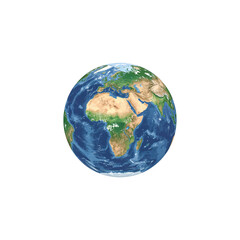 Realistic Planet Earth View – Africa and Europe Focus – No Background
