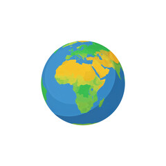 Vector Earth Globe – Simplified Planet Illustration Showing Africa and Europe