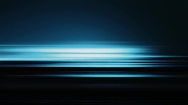 Moving blue horizontal lines creating an abstract light effect and dynamic motion background animation footage.