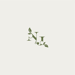 bold initial concept luxury wedding monogram design NJ organic leaf logo letter