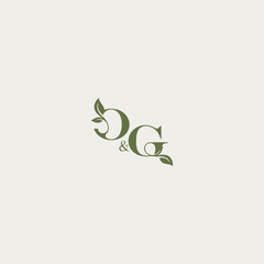 bold initial concept luxury wedding monogram design OG organic leaf logo letter
