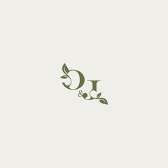 bold initial concept luxury wedding monogram design OJ organic leaf logo letter