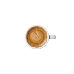 Top View of Coffee Being Poured into a Cup – Swirling Espresso and Foam