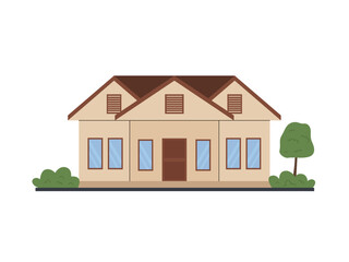 Traditional House, vintage style house icon cartoon