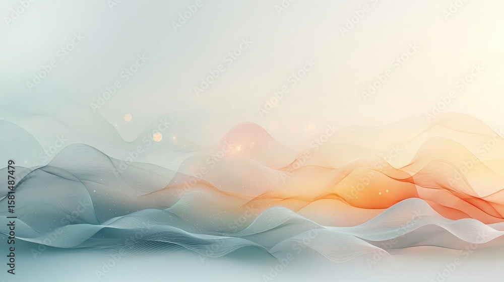 Poster ethereal waves of color abstract art digital composition calm environment aesthetic viewpoint visual