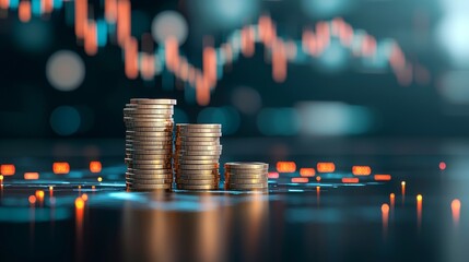 Financial growth trends stock market infographic digital environment close-up view investment insights