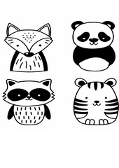 Obraz premium set of funny animals